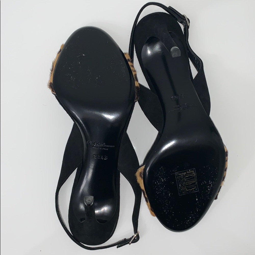 Ralph Lauren Purple Label Black and Leopard Pony Hair Size 8.5 38 1/2 - Picture 6 of 8